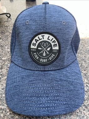 Salt Life Blue Heather Embroidered Patch Hat